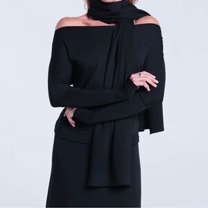 Bleusalt Black Lightweight Scarf Black One Size